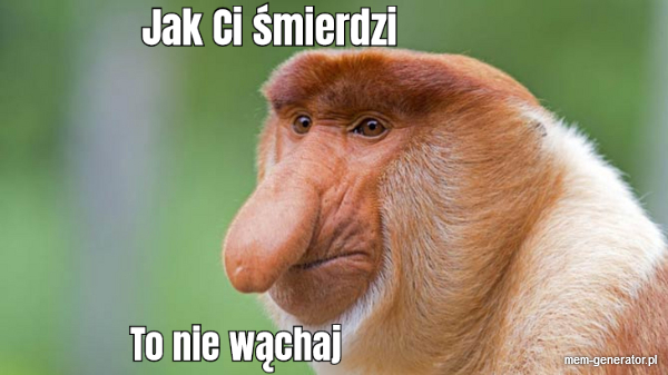 Nosacz jak Ci śmierdzi to nie wąchaj